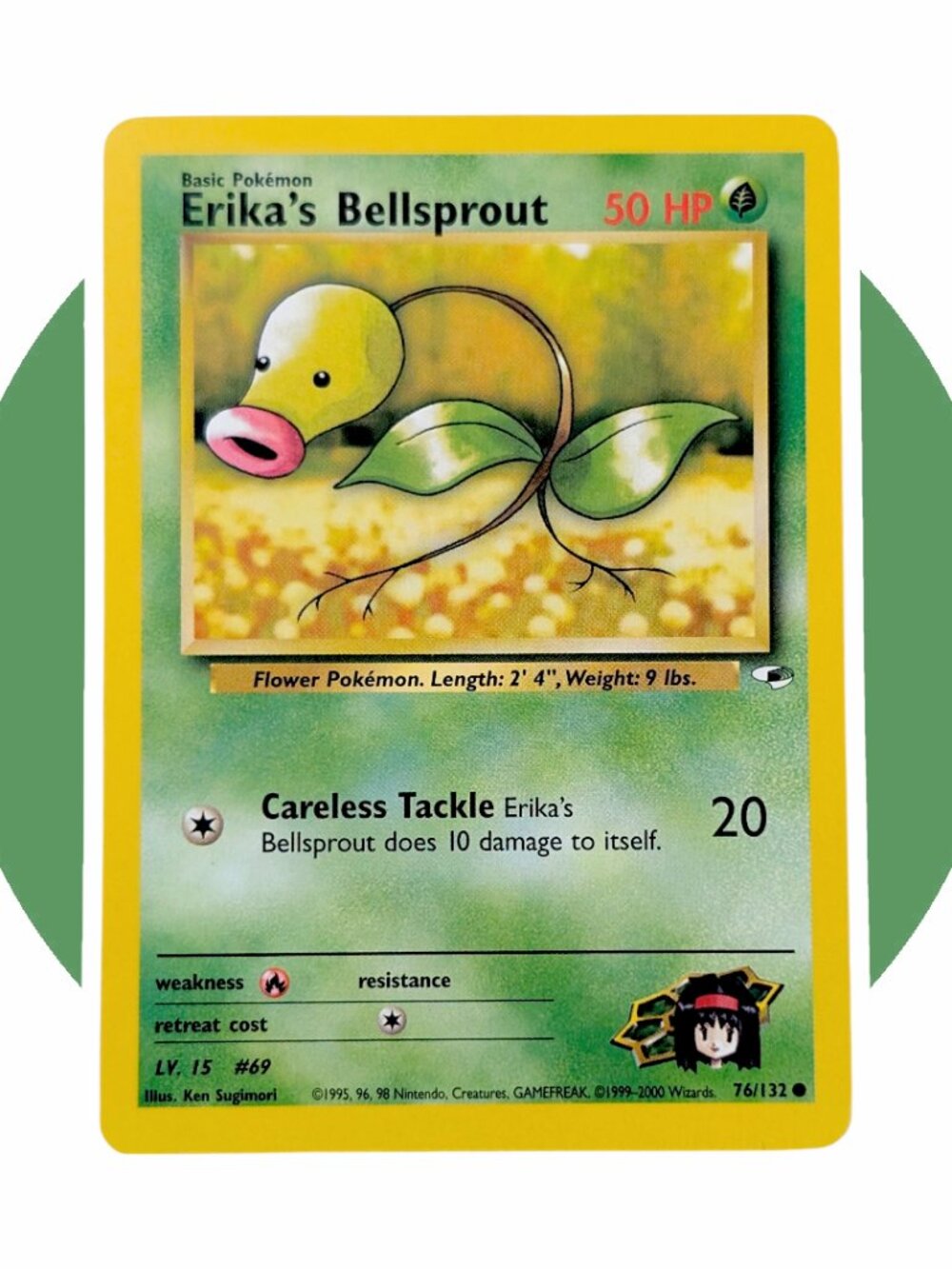 Gym Heroes Pokemon Card (GG08): Erika's Bellsprout 76/132